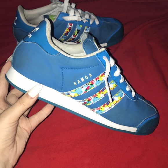 adidas Shoes - Adidas Samoa’s Blue/Splatter Paint